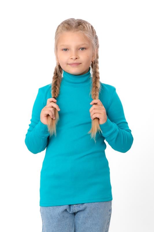 Водолазка дитяча унісекс однотонна приталена Носи Своє 158 см Бірюзовий (6068-040)