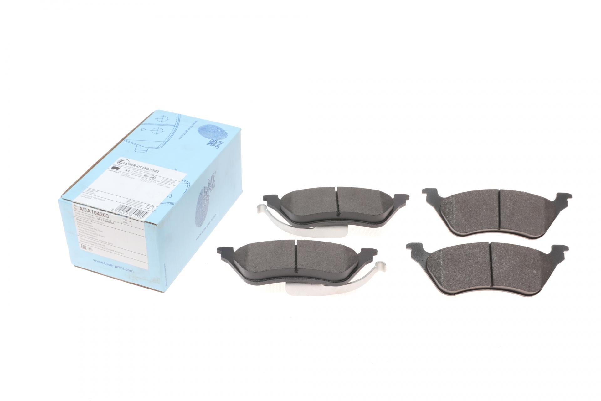 Колодки гальмівні задні BLUE PRINT Chrysler Voyager 2.4-3.3 00-08/ Grand Voyager IV 99-08/ Dodge Caravan 00- (ADA104203)