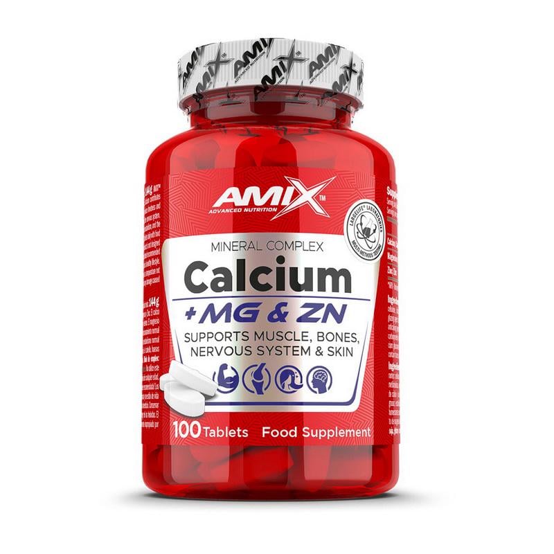Кальцій магній і цинк AMIX Calcium + Mg & Zn 100 табл.