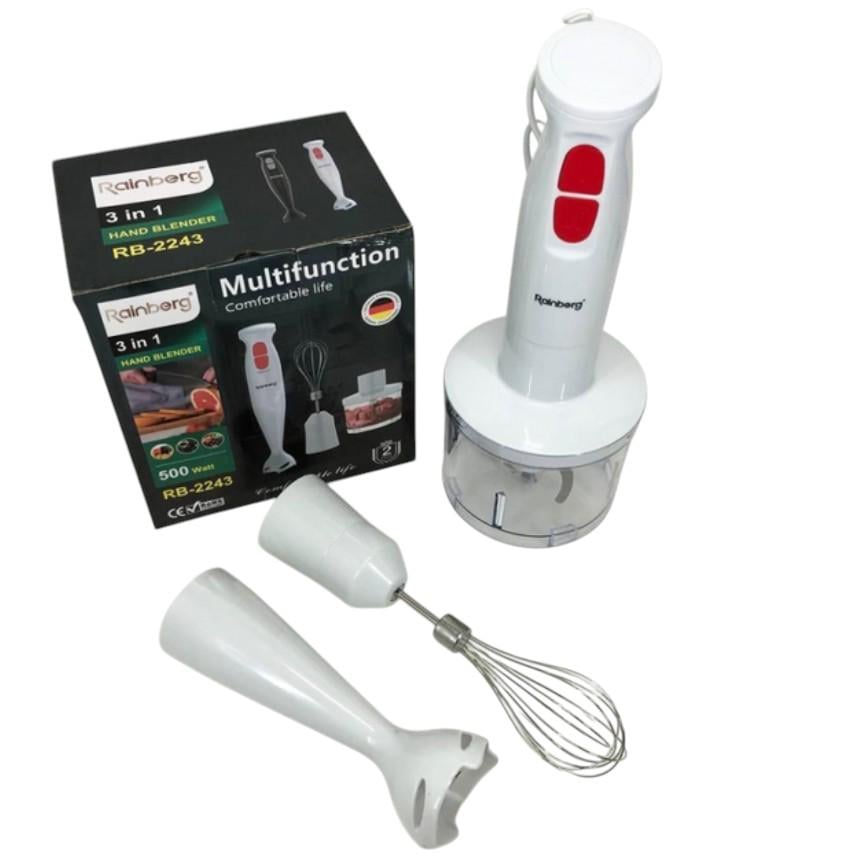 Блендер з міксером занурювальний Rainberg RB-2243 3в1 500 Вт Білий (186-1) - фото 4 Блендер з міксером занурювальний Rainberg RB-2243 3в1 500 Вт Білий (186-1) - фото 4