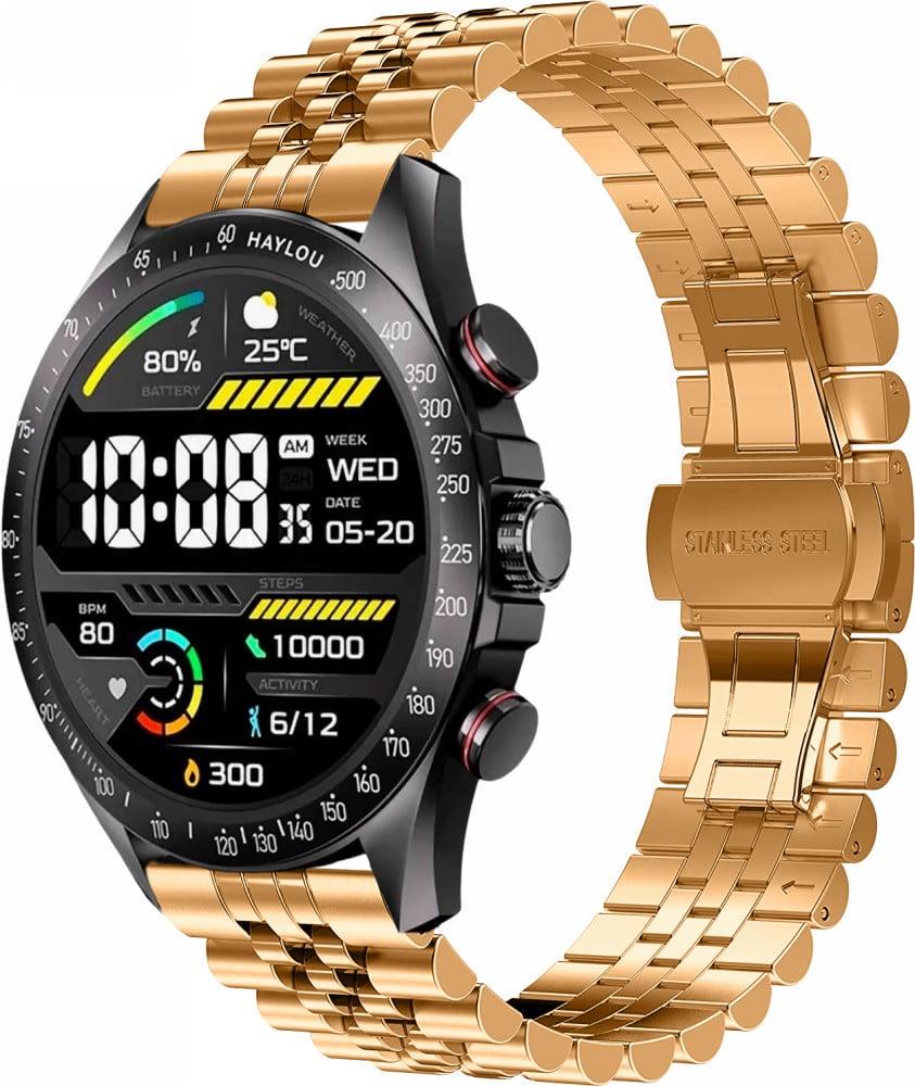 Браслет металлический Stech для Haylou Solar Pro LS18 Rose Gold (40846-27)