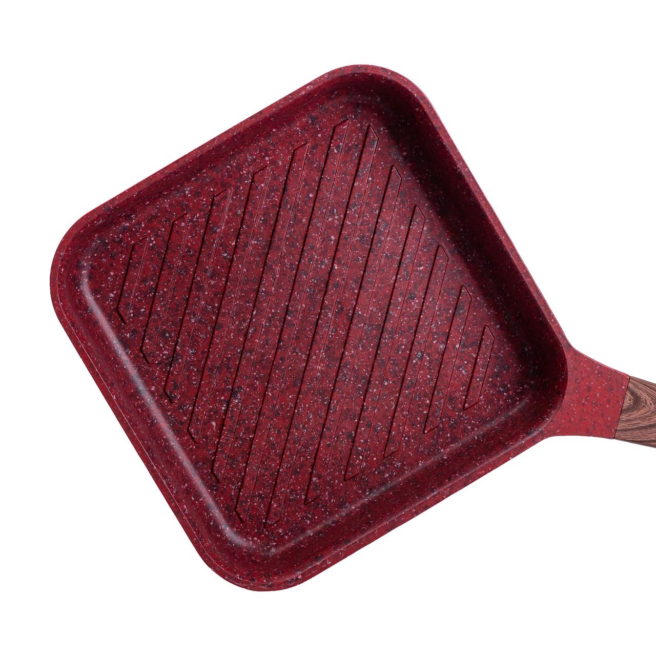 Сковорода-гриль MGC алюмінієва квадратна з антипригарним покриттям 2,5 л 24 см Red - фото 2 Сковорода-гриль MGC алюмінієва квадратна з антипригарним покриттям 2,5 л 24 см Red - фото 2