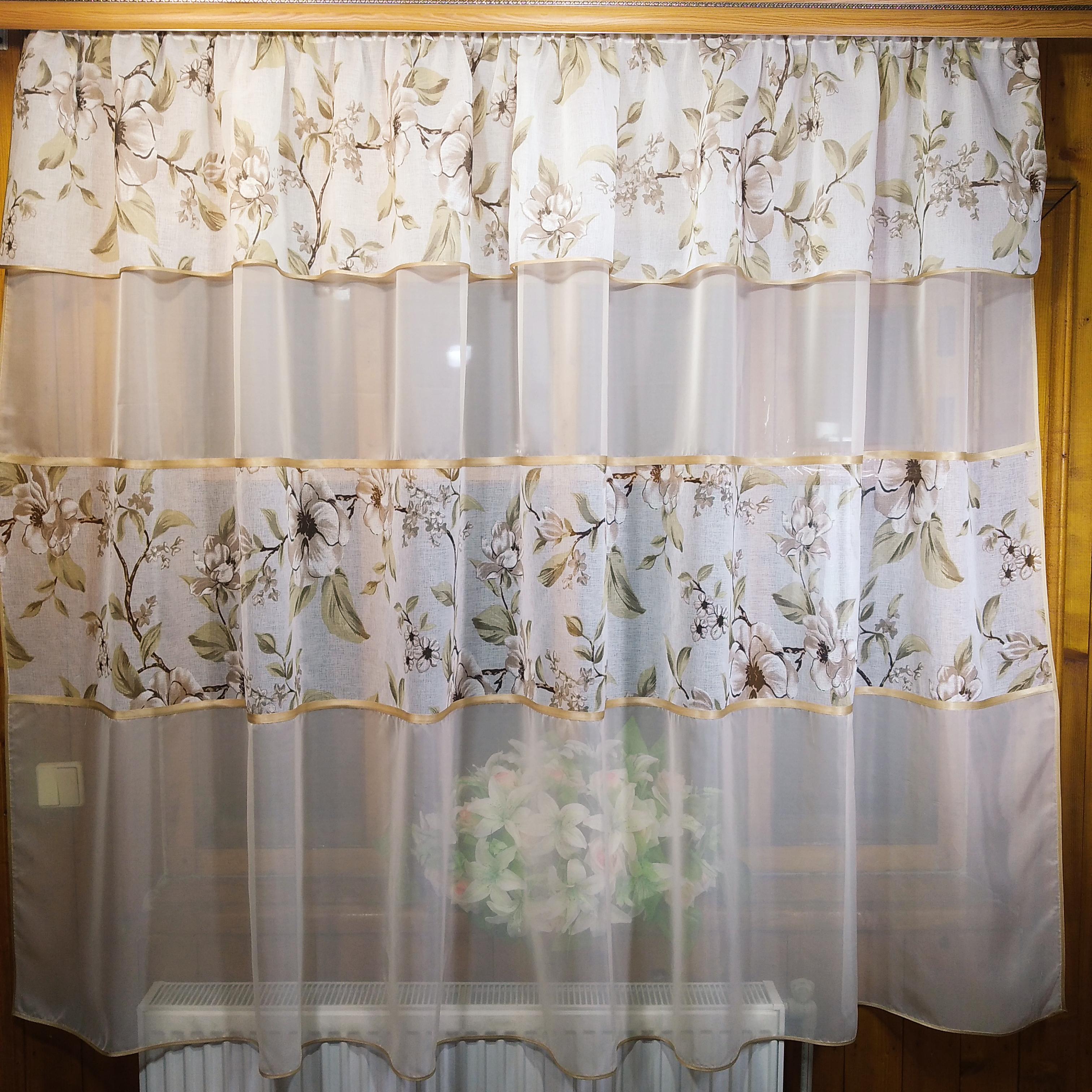 Занавеска короткая готовая София Мокко/Яблочный (1607538170) - фото 1 Занавеска короткая готовая София Мокко/Яблочный (1607538170) - фото 1