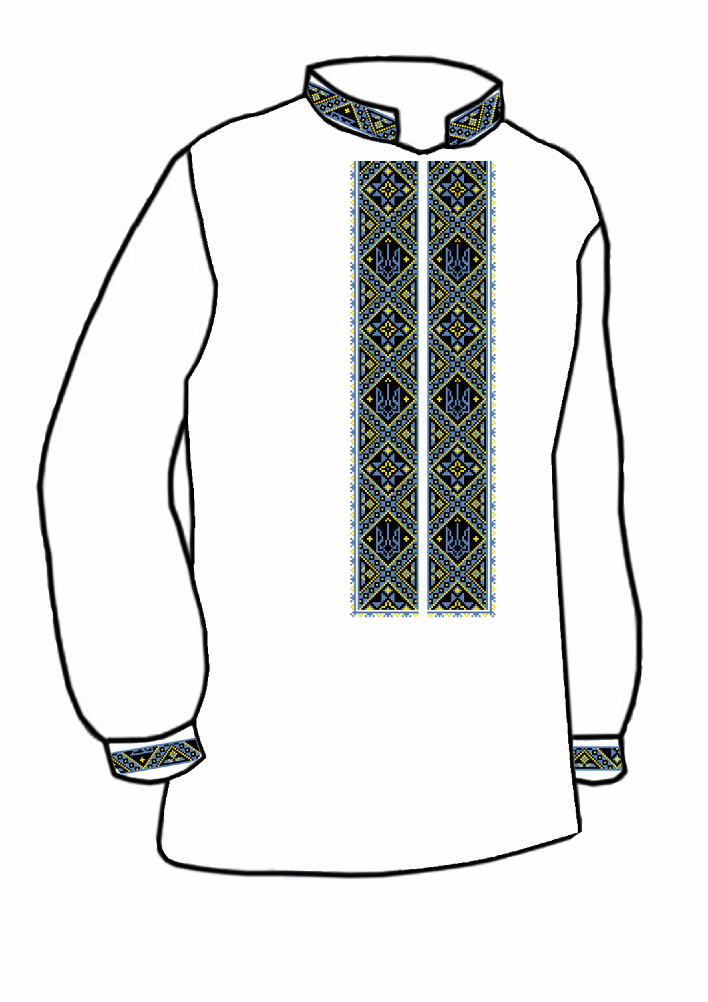 Заготовка для вышивки нитями или бисером рубашка СЧ-139 домотканое полотно