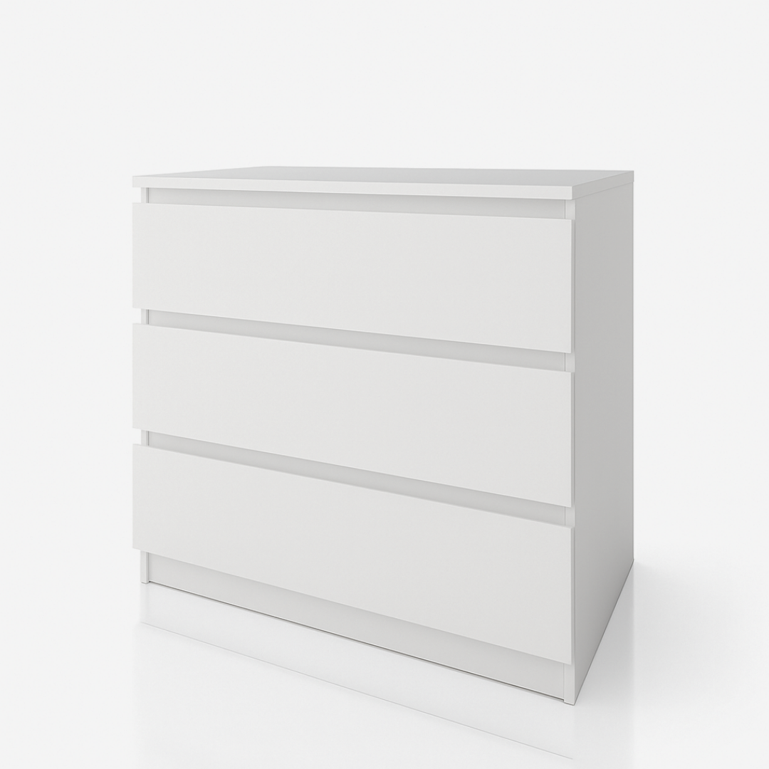 Комод MEBEX на 3 ящика 80х40х77,4 см Белый (VM3B800WH) - фото 2