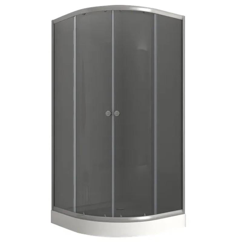 Душевая кабина с низким поддоном MIXXUS PLAIN SCT02-90x90x195-GR тонированное стекло 4 мм Satin (2726890953)