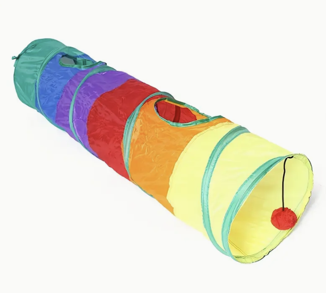 Тунель ігровий для котів універсальний з підвісною кулькою (28153645) - фото 1 Тунель ігровий для котів універсальний з підвісною кулькою (28153645) - фото 1