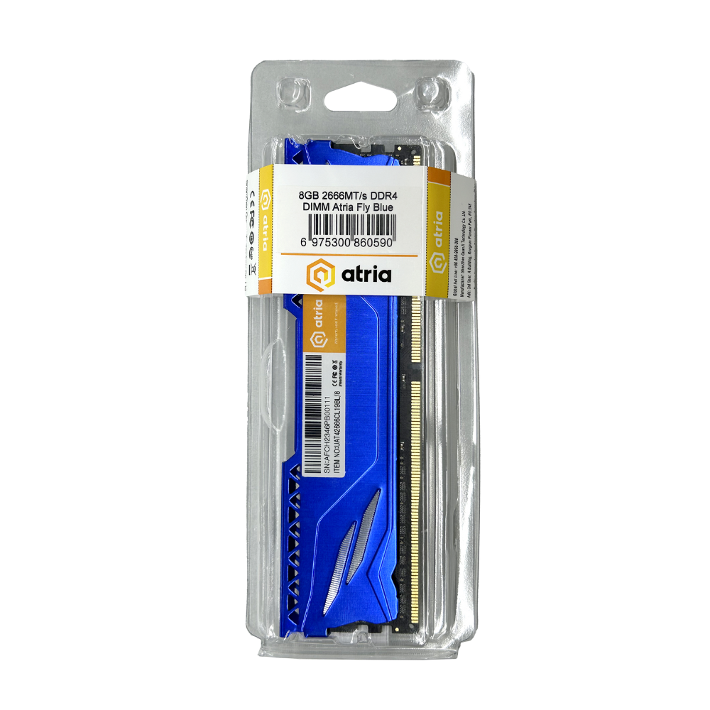 Оперативная память ATRIA Fly UAT42666CL19BL/8 DDR4 8 ГБ 2666 мГц для настольных ПК Blue (13827060) - фото 3