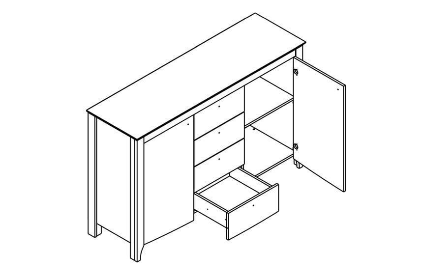 Комод в гостиную Гербор Салерно KOM2D4S Белый (GRB-1147) - фото 2