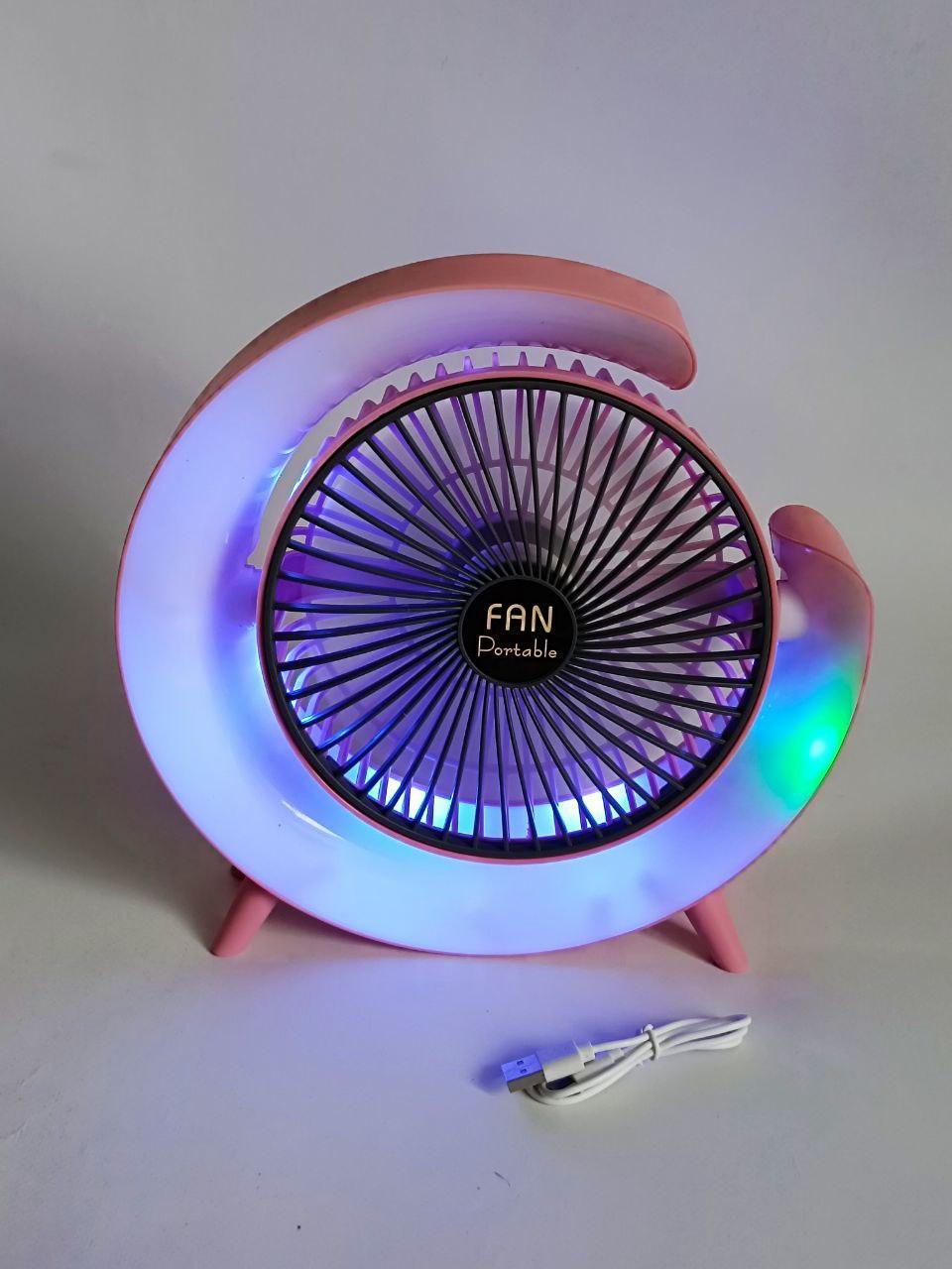 Вентилятор настільний F13 з акумулятором та RGB підсвічуванням (2633809265)