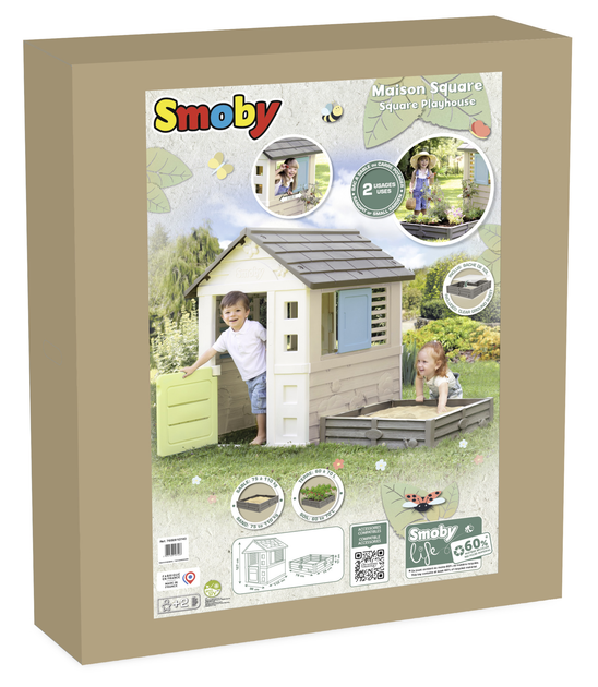 Домик детский игровой Smoby Life 2в1 с песочницей и грядкой с 2-х лет 174х110х127 см (7600810740) - фото 6