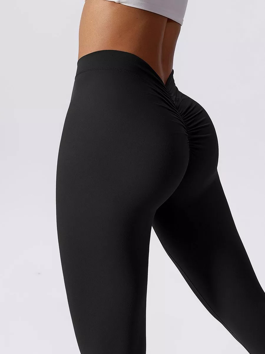 Лосины глубокий пуш ап для тренировок и повседневности однотонные S Черный (70176/S) - фото 7 Лосины глубокий пуш ап для тренировок и повседневности однотонные S Черный (70176/S) - фото 7