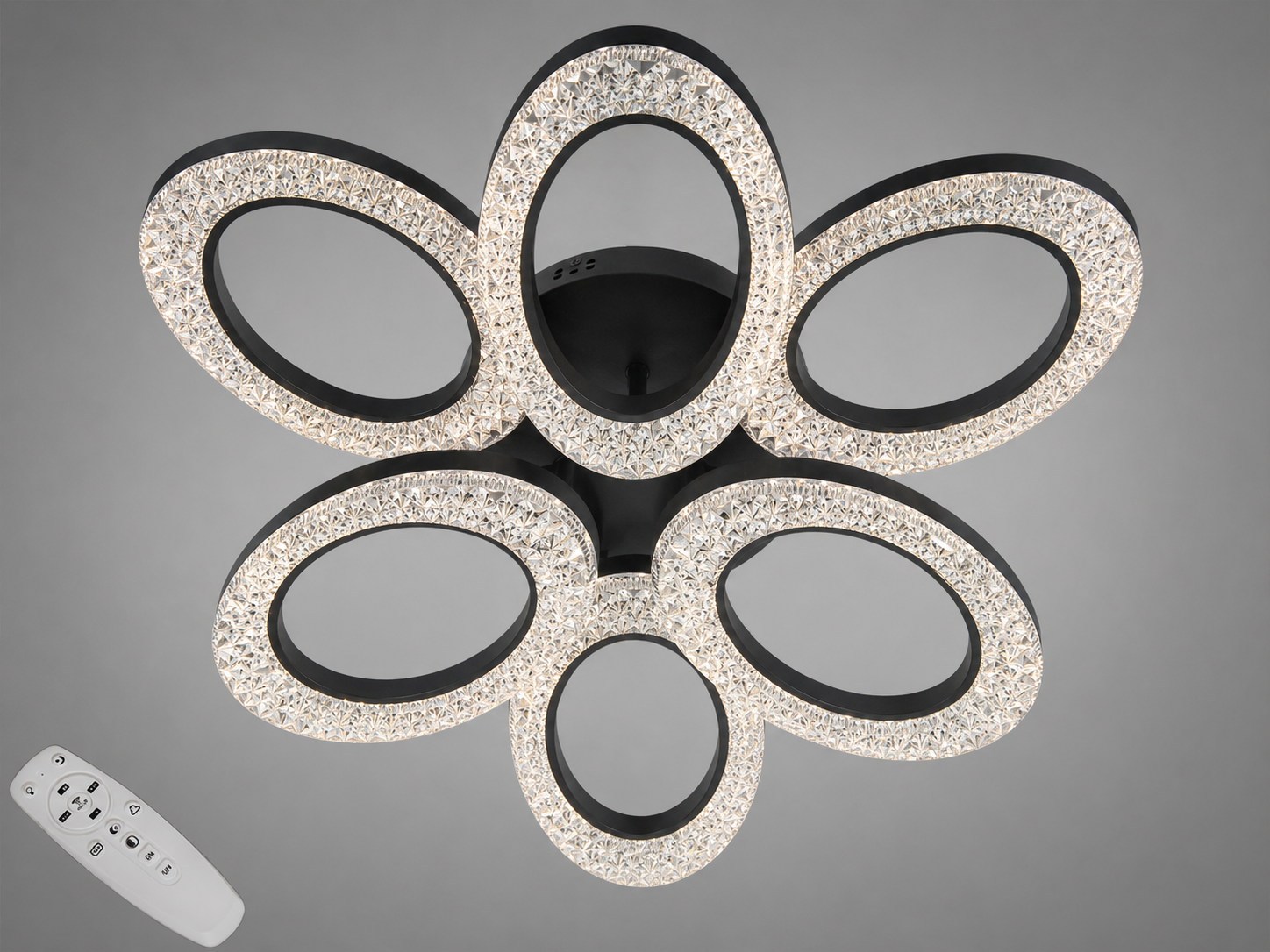 Люстра потолочная LED/пульт/60 Вт Черный (S5607/3+3BK) Люстра потолочная LED/пульт/60 Вт Черный (S5607/3+3BK)