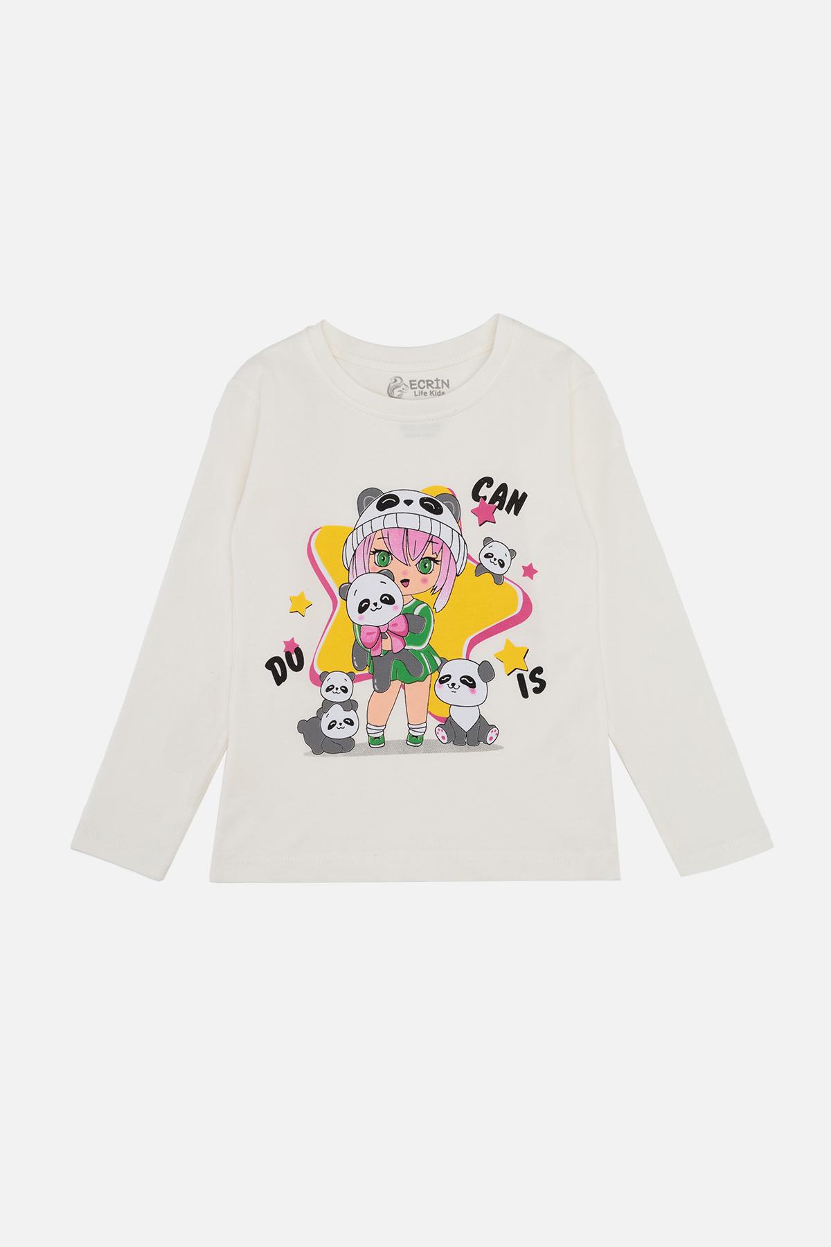 Футболка с длинным рукавом для девочки ЦБ-00245411 116 см Молочный (28575663)