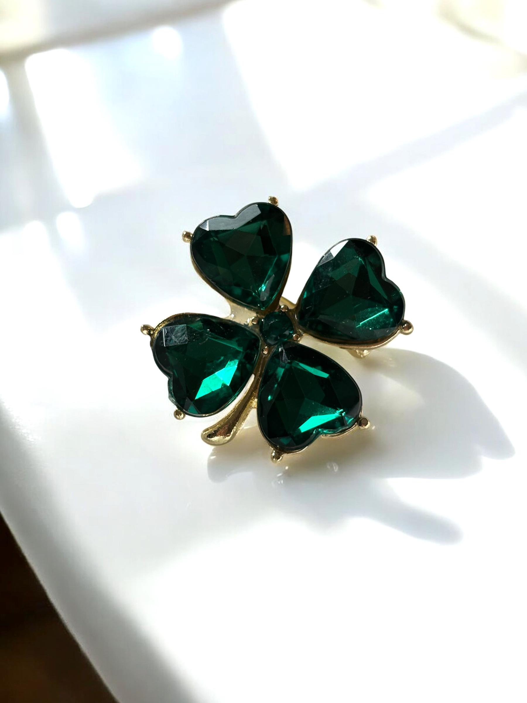 Брошка Mirshine Cloverleaf Green/Gold (27731901)