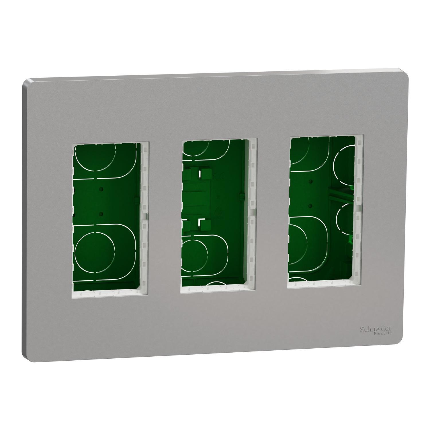 Блок Unica System+ скрытая вставка 3х2 Алюминий (NU173430)