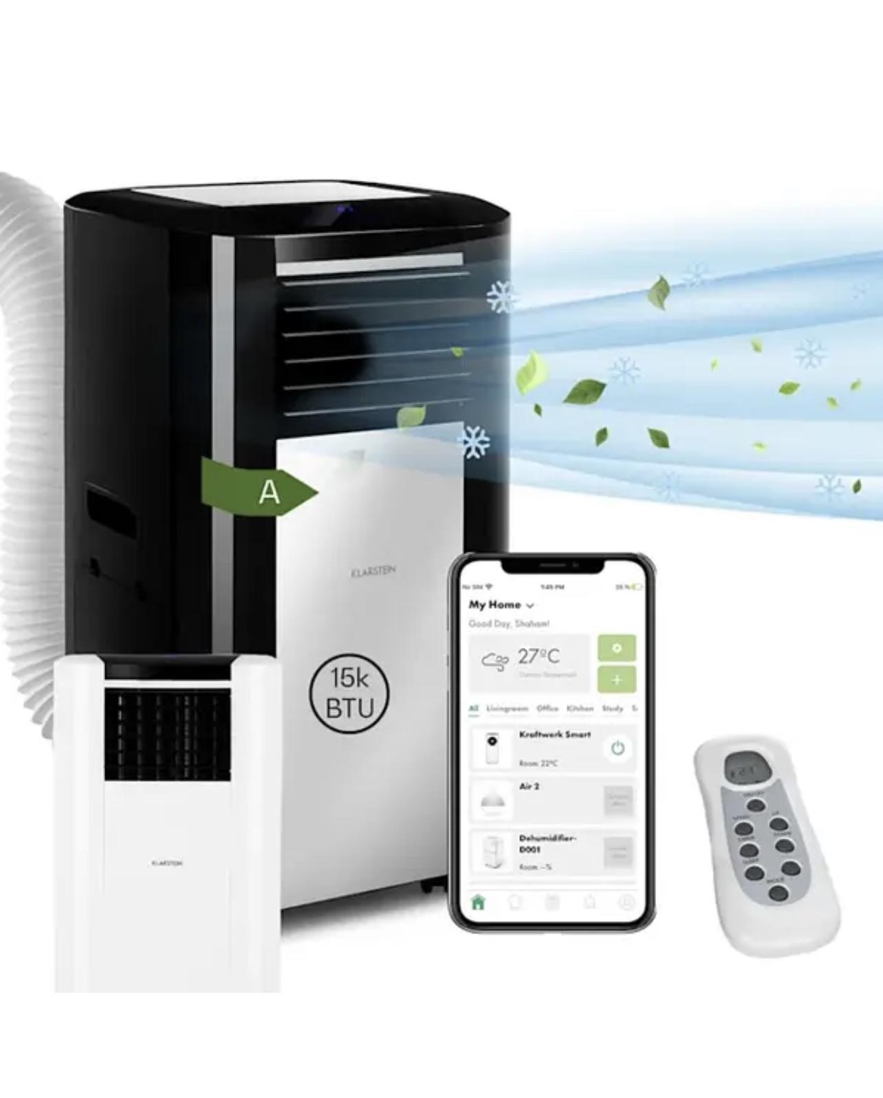 Кондиционер мобильный KLARSTEIN Max Breeze Smart 15000 БТЭ/час 4,4 кВт 95 м2 Черный (10035742) - фото 7 Кондиционер мобильный KLARSTEIN Max Breeze Smart 15000 БТЭ/час 4,4 кВт 95 м2 Черный (10035742) - фото 7