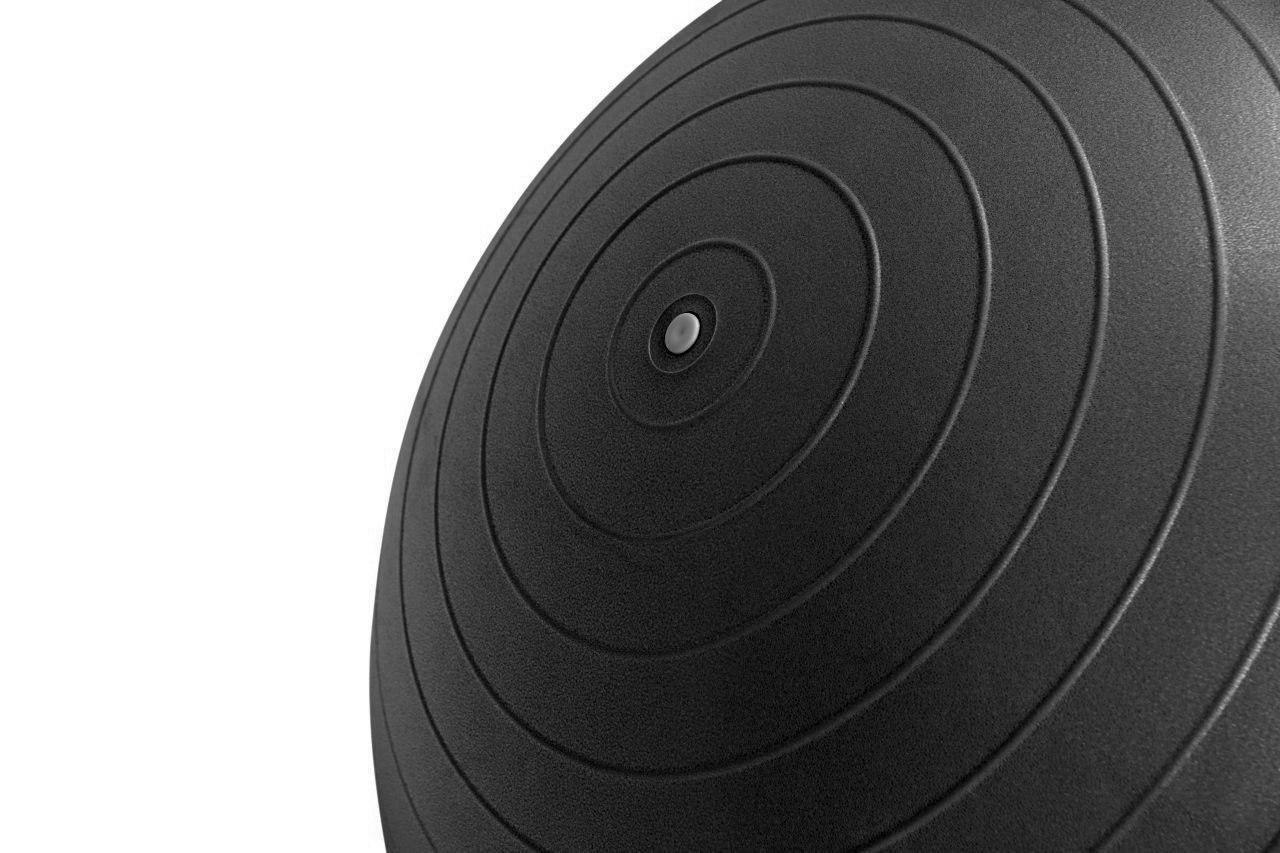 Мяч для фитнеса PowerPlay 4003 Gymball полумассажный с помпой Ø 75 см Темно-серый (15313059) - фото 4