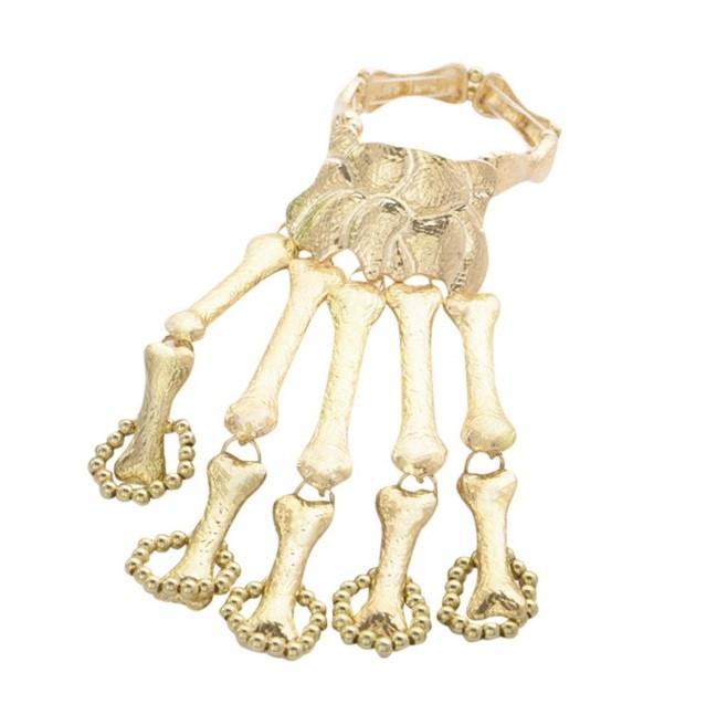 Браслет Скелета LVNENED для Хэллоуина 15х7 см Золотистый (B6616.JIN)
