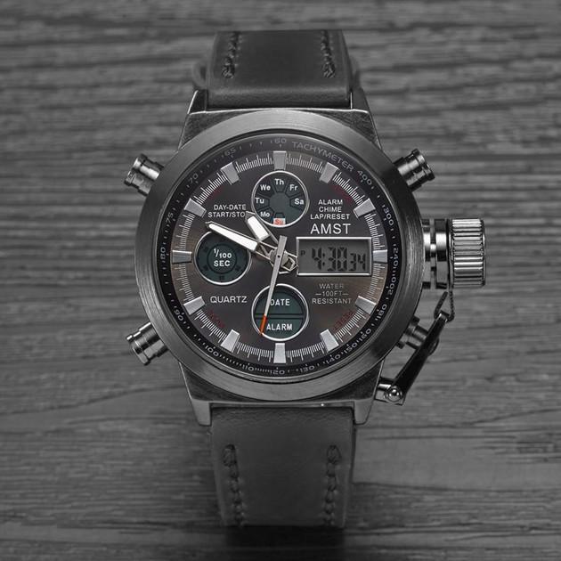 Часы мужские AMST AM3003 ударопрочные Черный (2104618451) - фото 3 Часы мужские AMST AM3003 ударопрочные Черный (2104618451) - фото 3