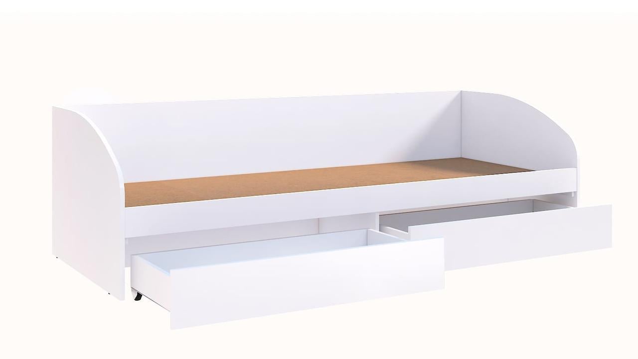 Кровать-софа односпальная Мастер Форм Брайт с 2 ящиками 80х200 см Белый (23088587)