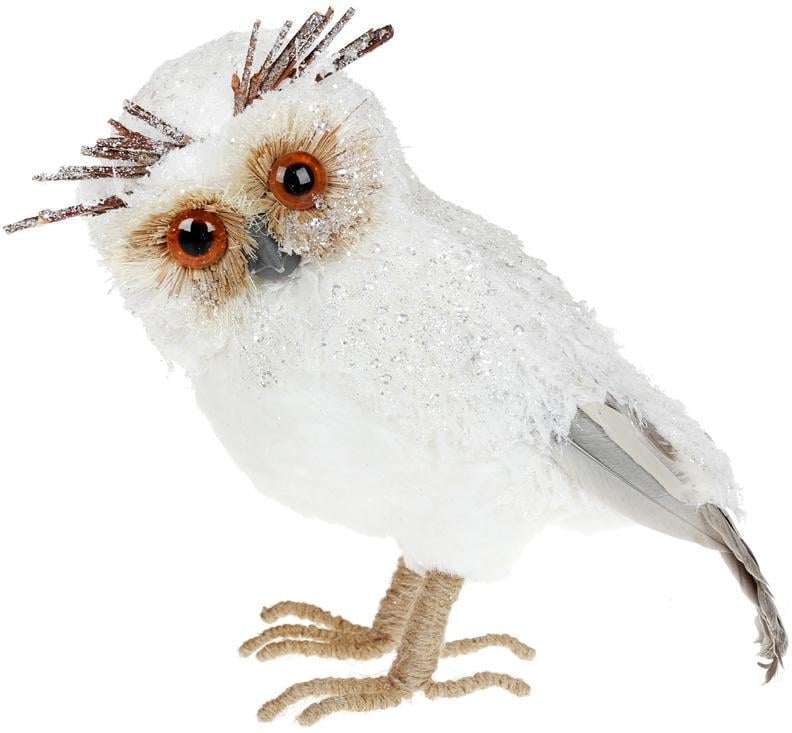 Игрушка декоративная сова 24 см Белый