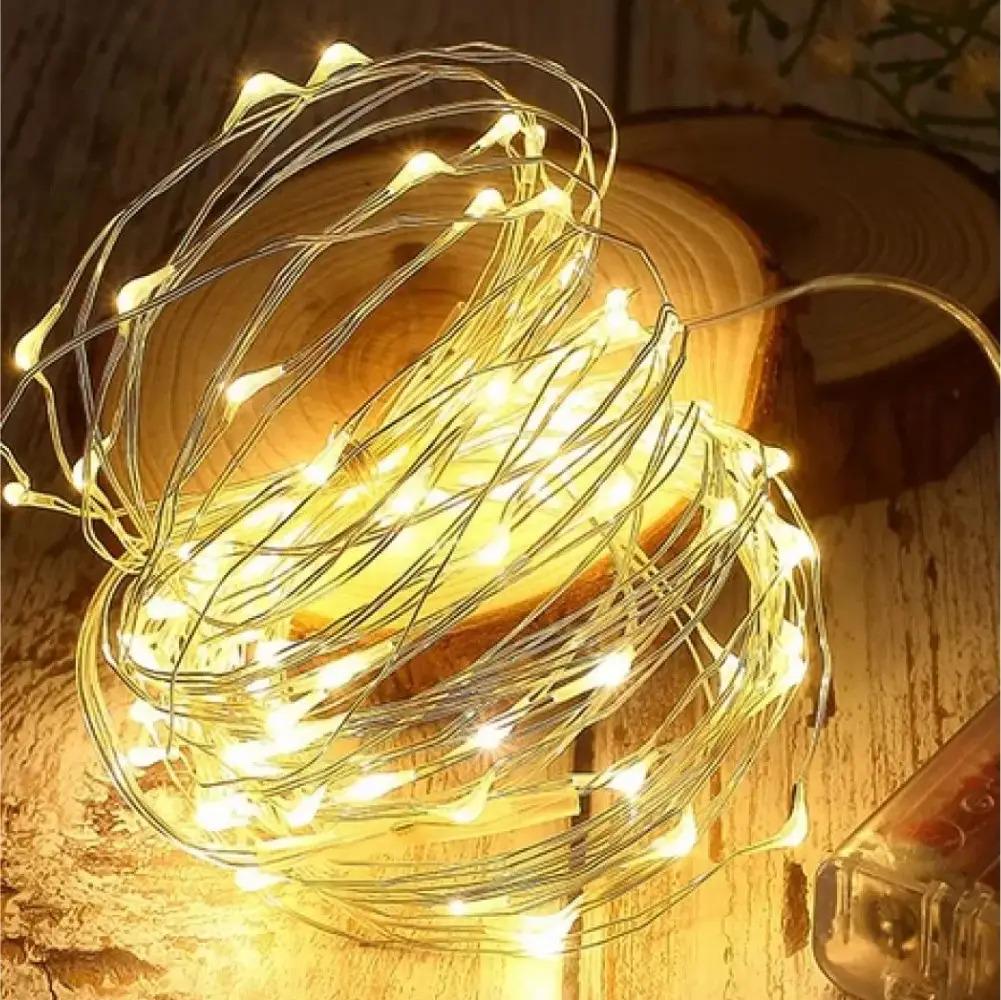 Гірлянда нитка Роса на батарейках 2хАА 5 м 50LED теплий білий - фото 2 Гірлянда нитка Роса на батарейках 2хАА 5 м 50LED теплий білий - фото 2