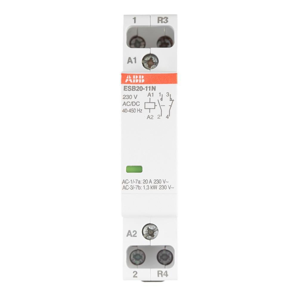 Контактор модульний ABB 2P 20 А 230 В AC/DC ESB20-11N-06 (1SBE121111R0611)