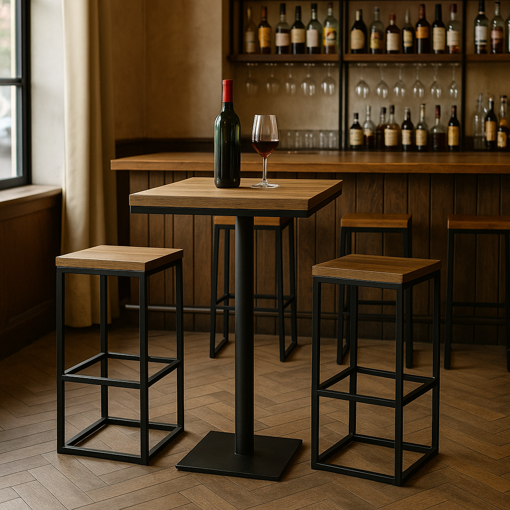 Барний стіл та стільці в стилі лофт EcoLoft IN-2747 3 шт. (IN-2747)