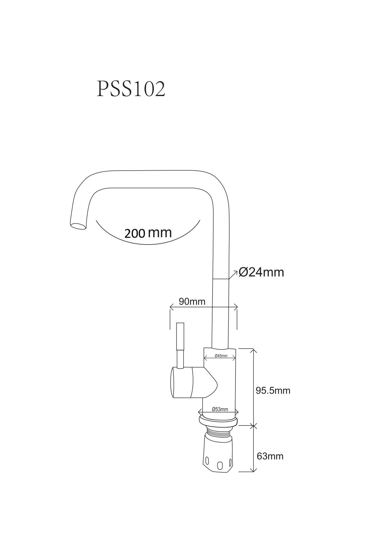 Змішувач для кухні PERLA "OCELI" нержавіюча сталь "Г" (PSS102) - фото 2 Змішувач для кухні PERLA "OCELI" нержавіюча сталь "Г" (PSS102) - фото 2