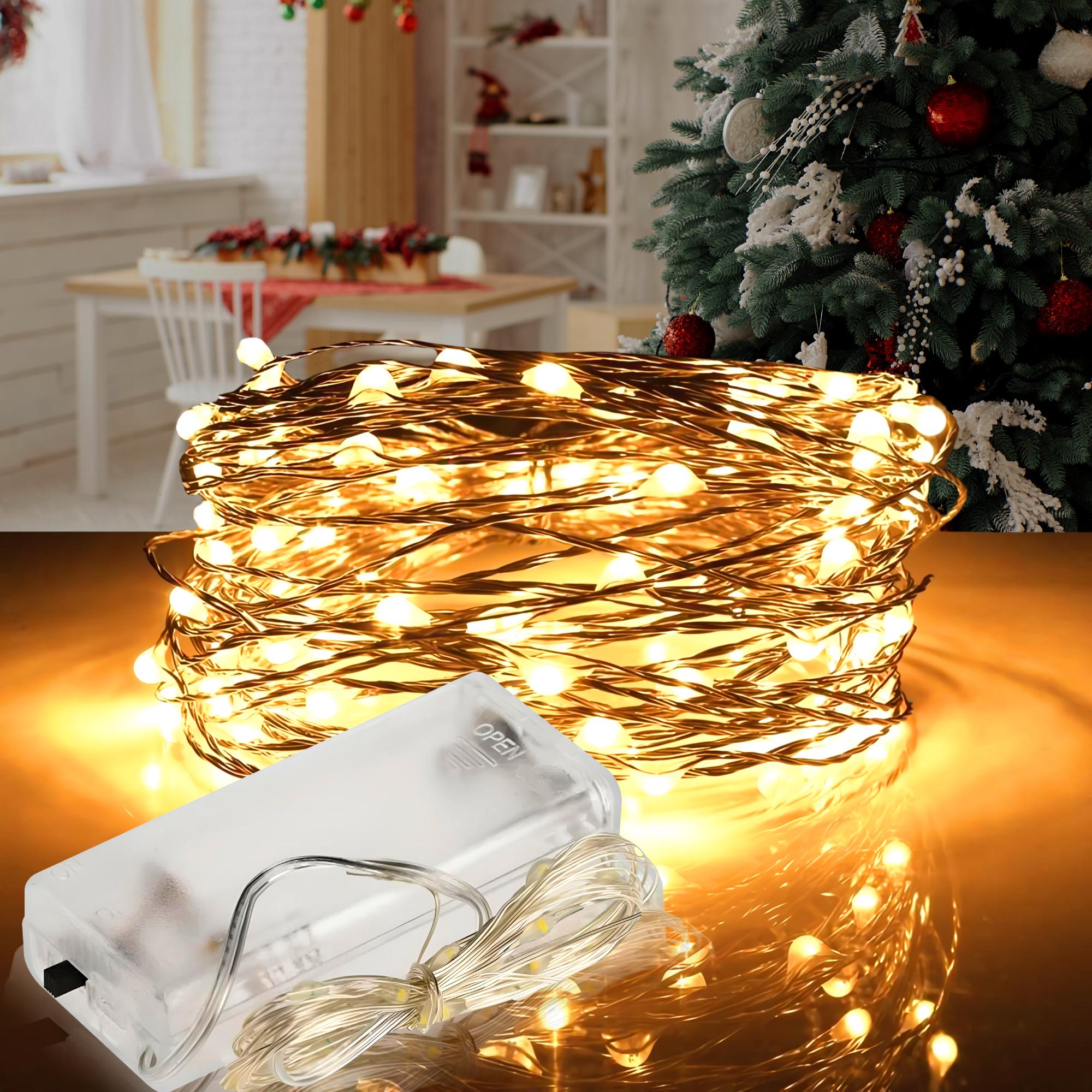 Гирлянда Xmas Роса 3 м на 2 батарейках теплый (HA-50)