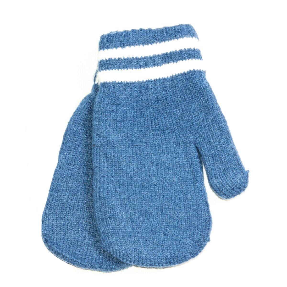 Варежки для мальчика на 7-10 лет №18-5-52 Светло-синий с белым (DR010108)