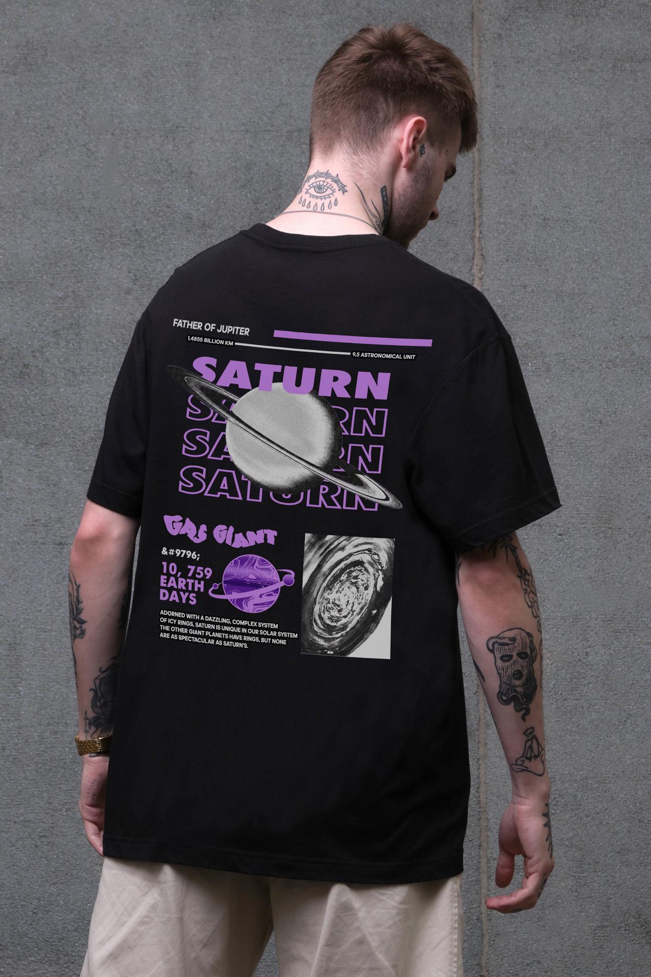 Футболка оверсайз Without З Принтом Saturn 2XL/3XL Black (2XL/3XL8056291 8056292)