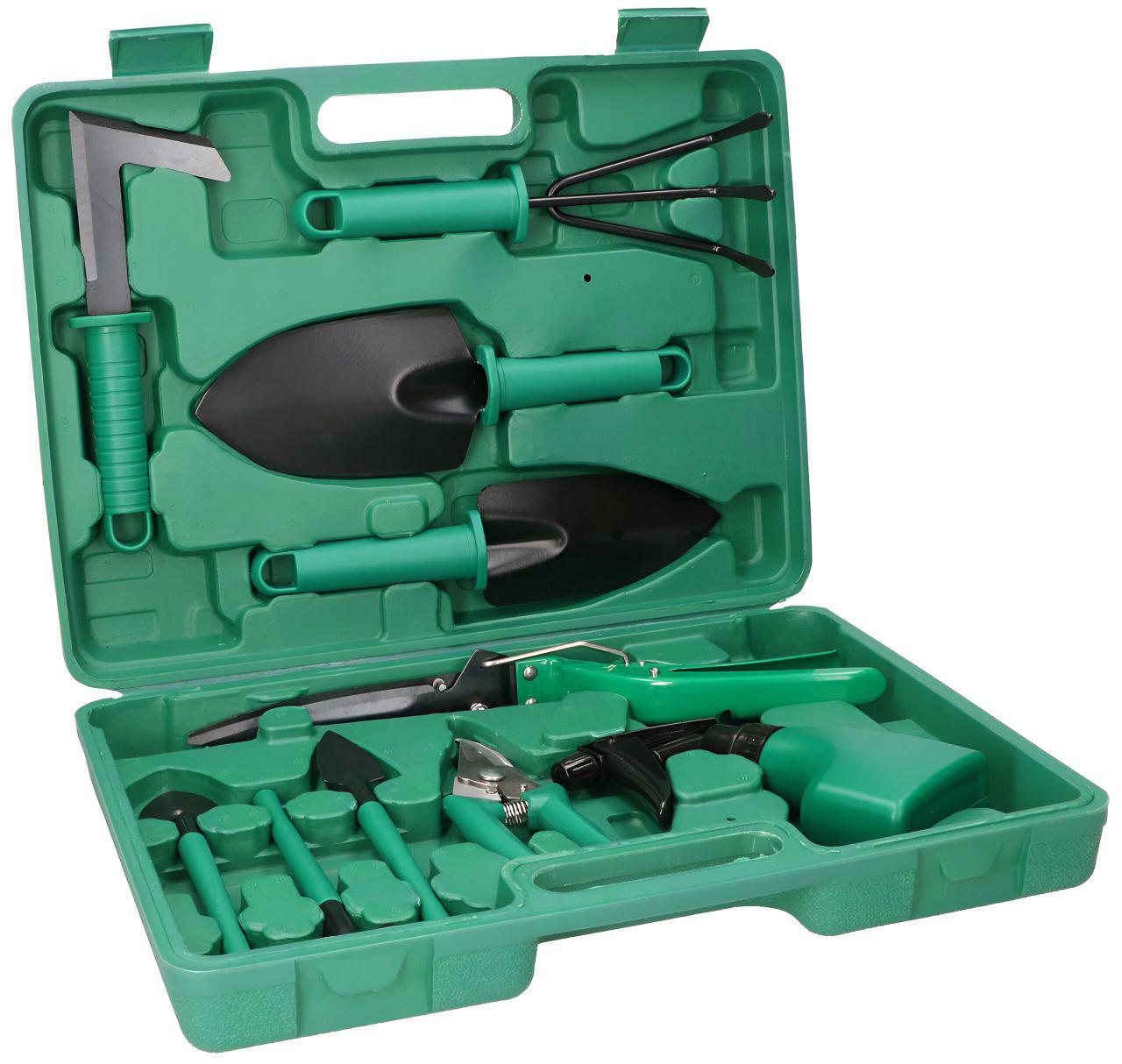 Набор садовых инструментов DT-47/DT в кейсе стальные 10в1 Зеленый (31480243)