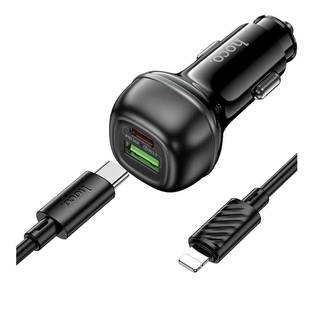 Зарядний пристрій автомобільний Hoco Z58A 1USB/1USB-C QC/PD48W+Type-C to to Lightning (29198603) - фото 5 Зарядний пристрій автомобільний Hoco Z58A 1USB/1USB-C QC/PD48W+Type-C to to Lightning (29198603) - фото 5