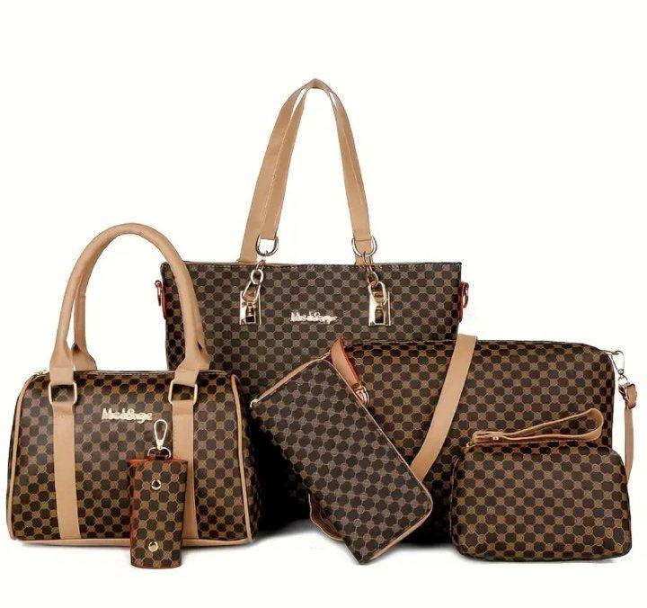 Комплект из 6 женских сумок Светло-коричневый (586)