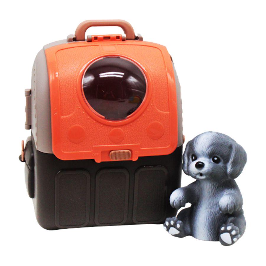 Игровой набор Собачка в переноске Черный/Серый (1-6-214505)