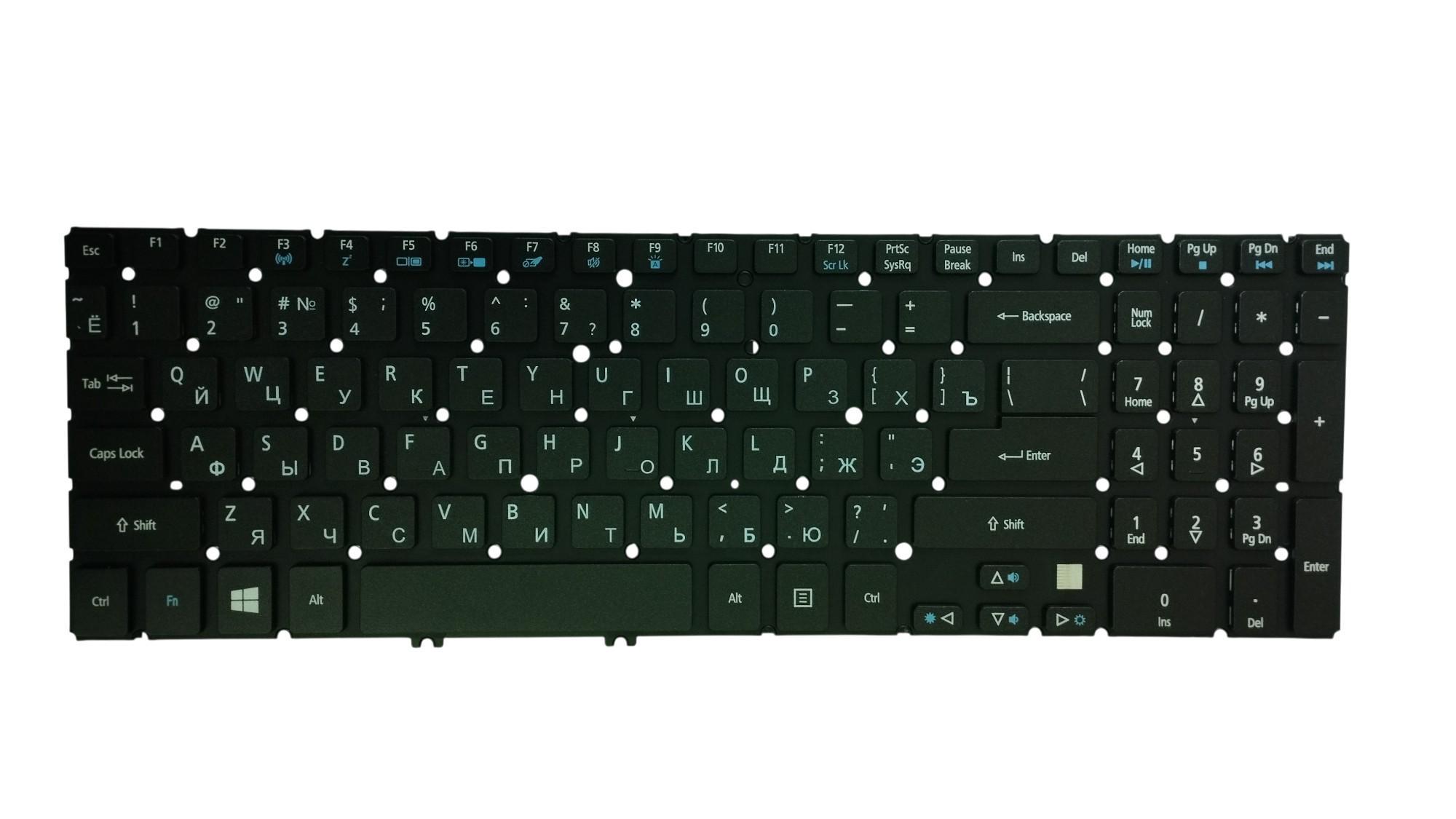 Клавиатура для ноутбука Acer Aspire V5 с подсветкой Light No Frame Black