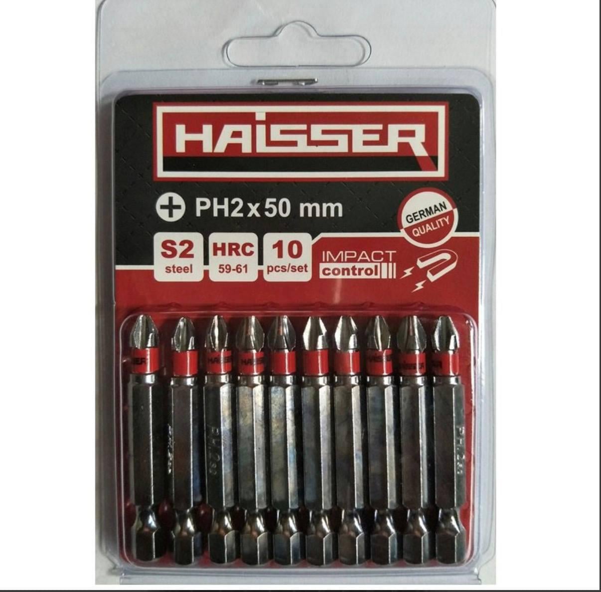 Набор бит Haisser PH2 50 мм S2 10 шт. (37989021)