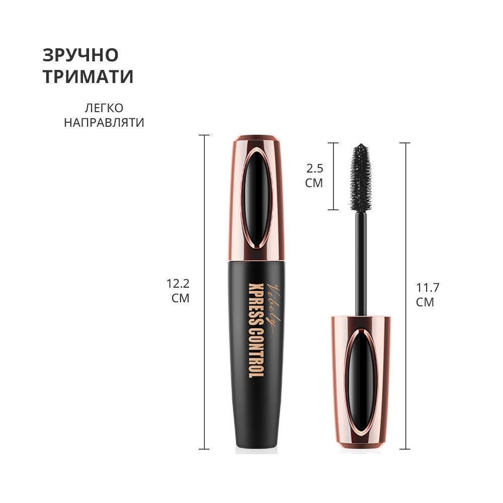 Туш для вій Vibely Xpress Control Mascara водостійка 13 мл Чорний (14454384) - фото 6
