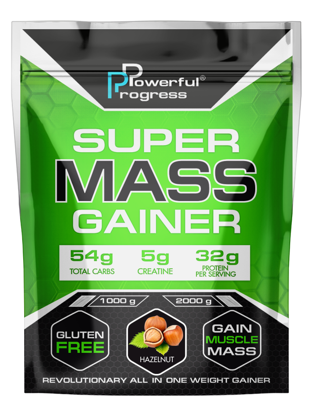 Гейнер високобілковий для набору маси Powerful Progress Mass Gainer Лісовий горіх 1 кг