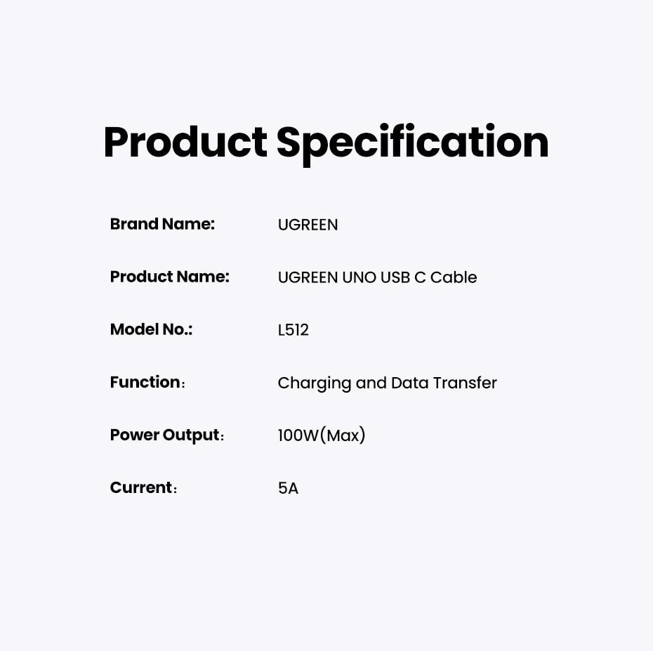 Кабель Ugreen Uno Type-C PD 100W (1m) Black з дисплеєм - фото 9 Кабель Ugreen Uno Type-C PD 100W (1m) Black з дисплеєм - фото 9