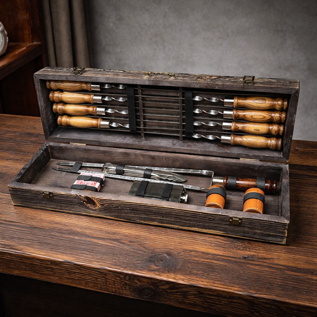 Подарочный набор шампуров Jooki Казак темная текстура (10237)