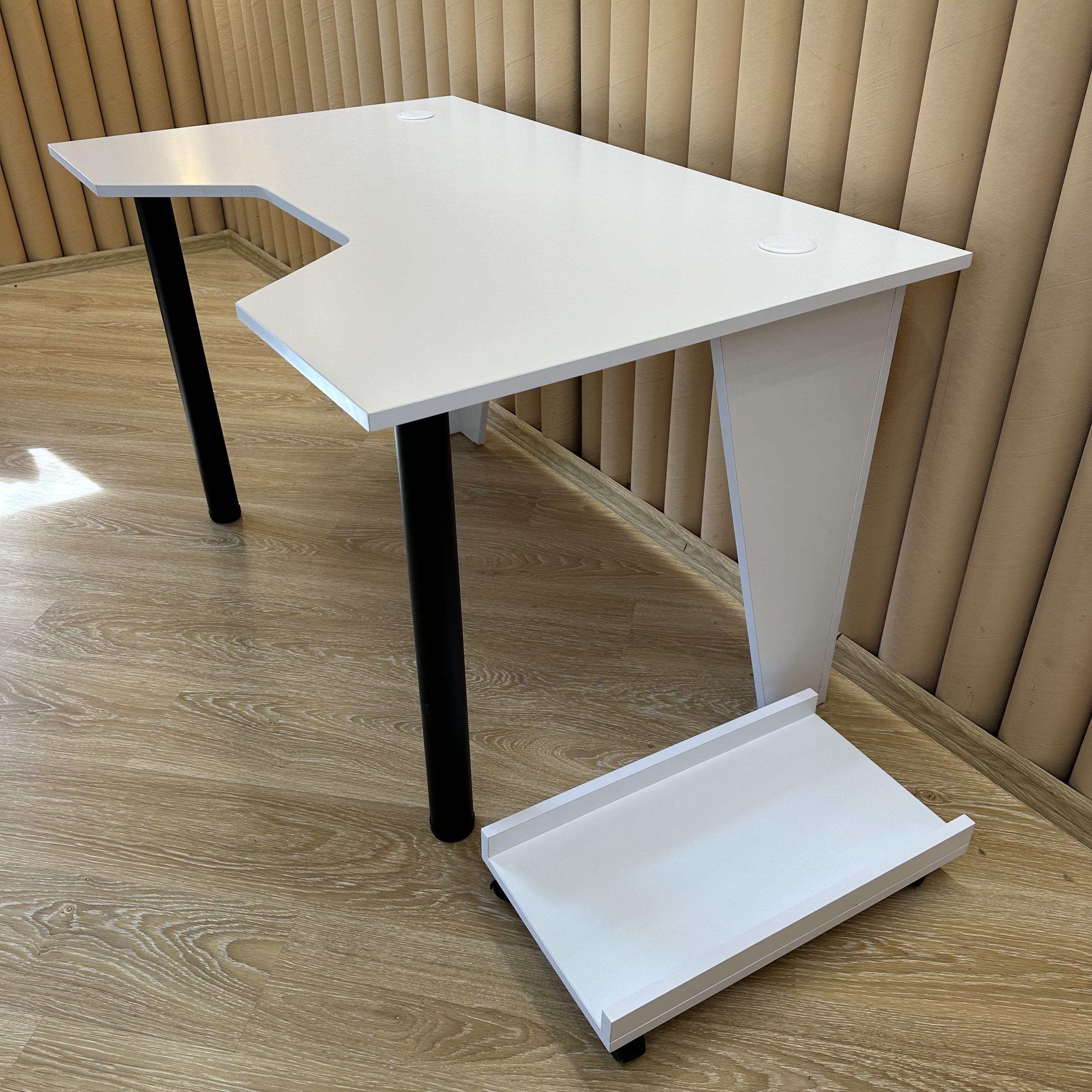 Стол компьютерный геймерский Drom Square с подставкой для ПК Белый