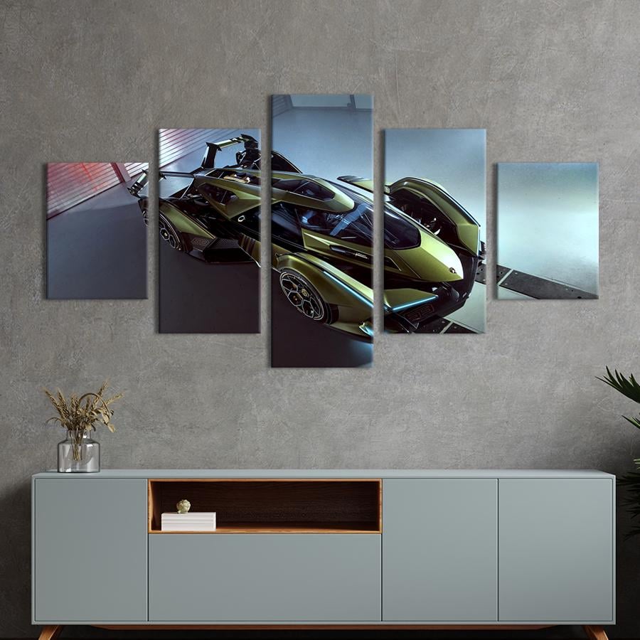 Картина на холсте Мощный суперкар Lambo v12 vision gran turismo 112x54 см (1250-52)
