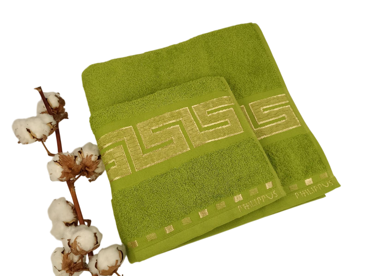 Набор полотенец Philippus Krinkil Greek Cross Cotton подарочная коробка 2 шт. Салатовый (Е261)