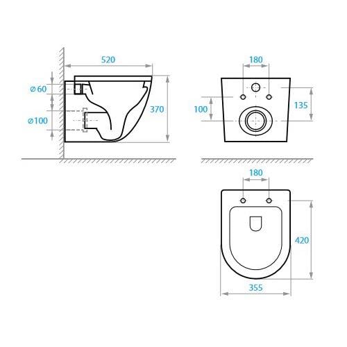 Унитаз подвесной Koller Pool Round RN-0520-RQ3 безобедочный с сиденьем с микролифтом (196673) - фото 3 Унитаз подвесной Koller Pool Round RN-0520-RQ3 безобедочный с сиденьем с микролифтом (196673) - фото 3