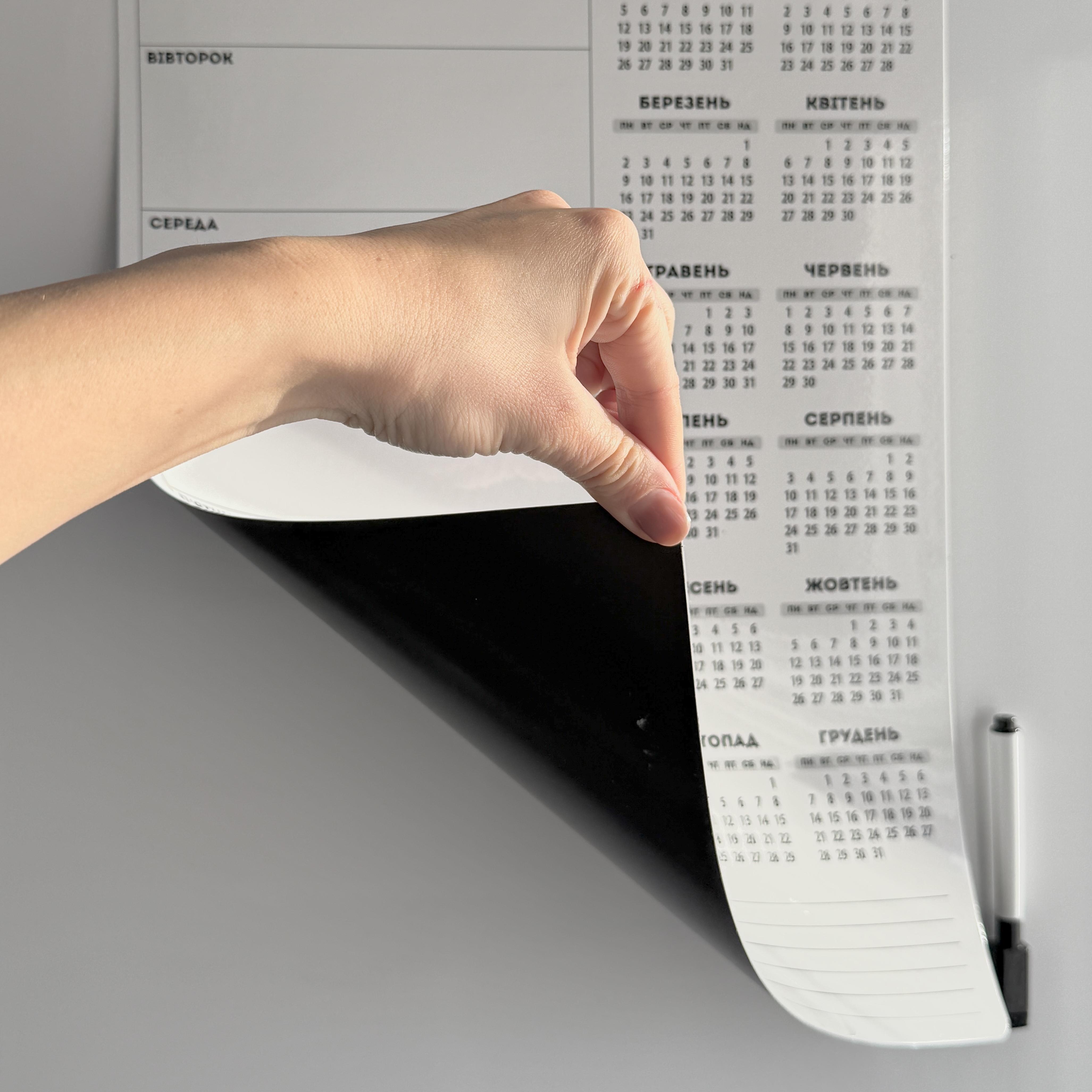 Планер-календарь магнитный А3 на 2026 год на холодильник Вайт с маркером - фото 6 Планер-календарь магнитный А3 на 2026 год на холодильник Вайт с маркером - фото 6