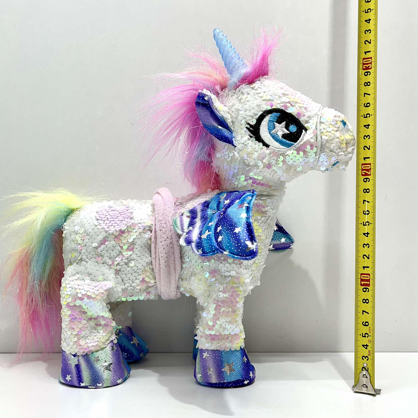 Интерактивная игрушка мягкая Сказочный единорог поводок/звук/свет Белый (M 6203 I UA) - фото 8