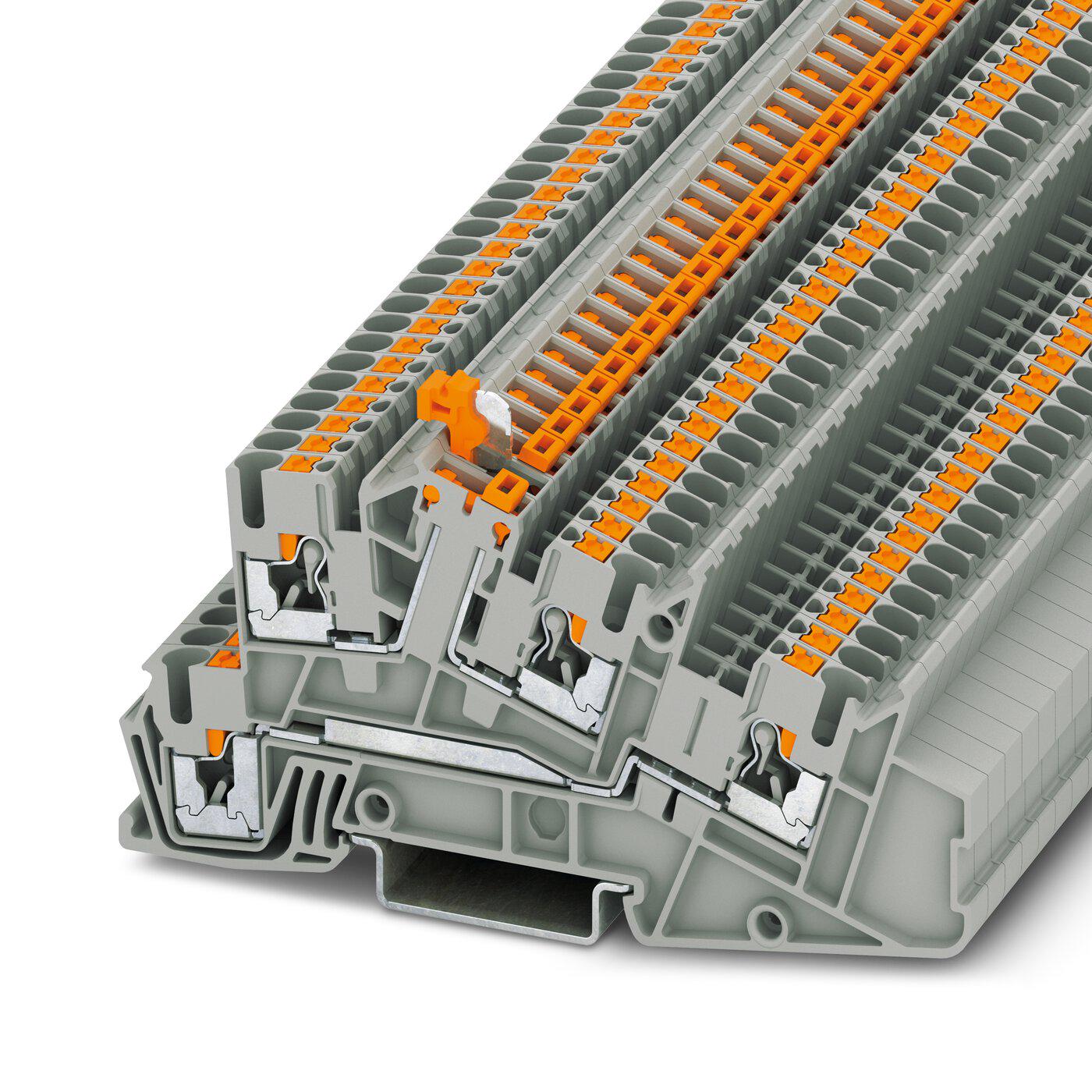 Колодка клемна монтажна Phoenix Contact PTI 2,5-L/LTB 400В 24А Push-in 0,14-4 мм² Сірий(3213958)